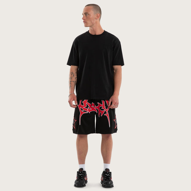Caution Mesh Basketballs Short Jet Black