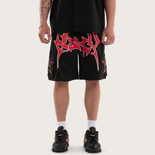 Caution Mesh Basketballs Short Jet Black