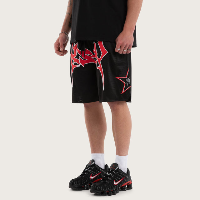 Caution Mesh Basketballs Short Jet Black