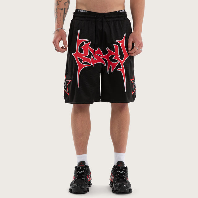Caution Mesh Basketballs Short Jet Black