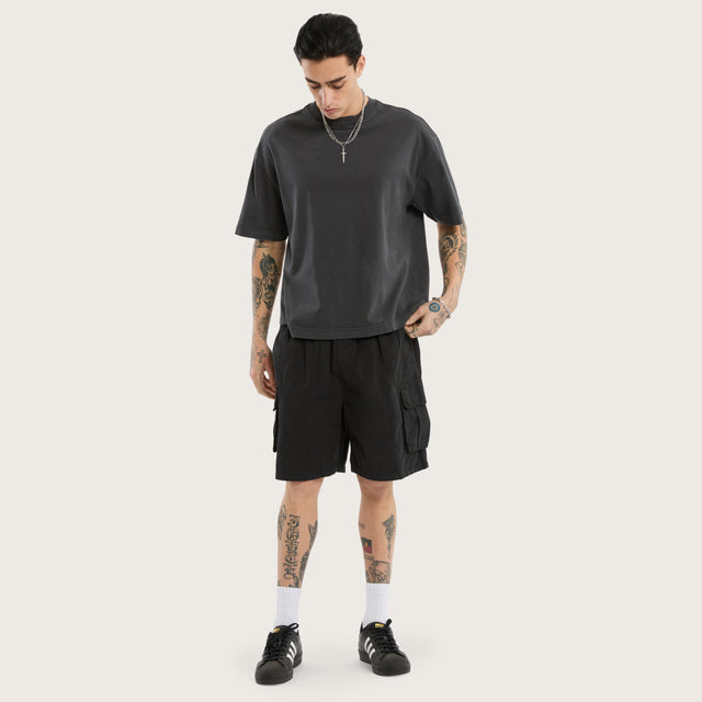 Mosh Baggy Cargo Short Jet Black