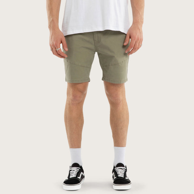 Model wears Wyvern Short Army Shorts Green – image 1
