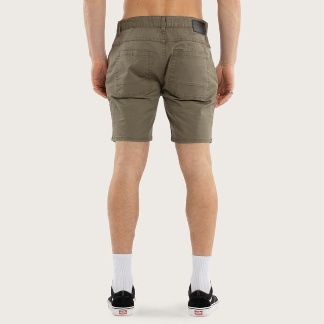 Model wears Wyvern Short Dune Shorts Brown – image 5