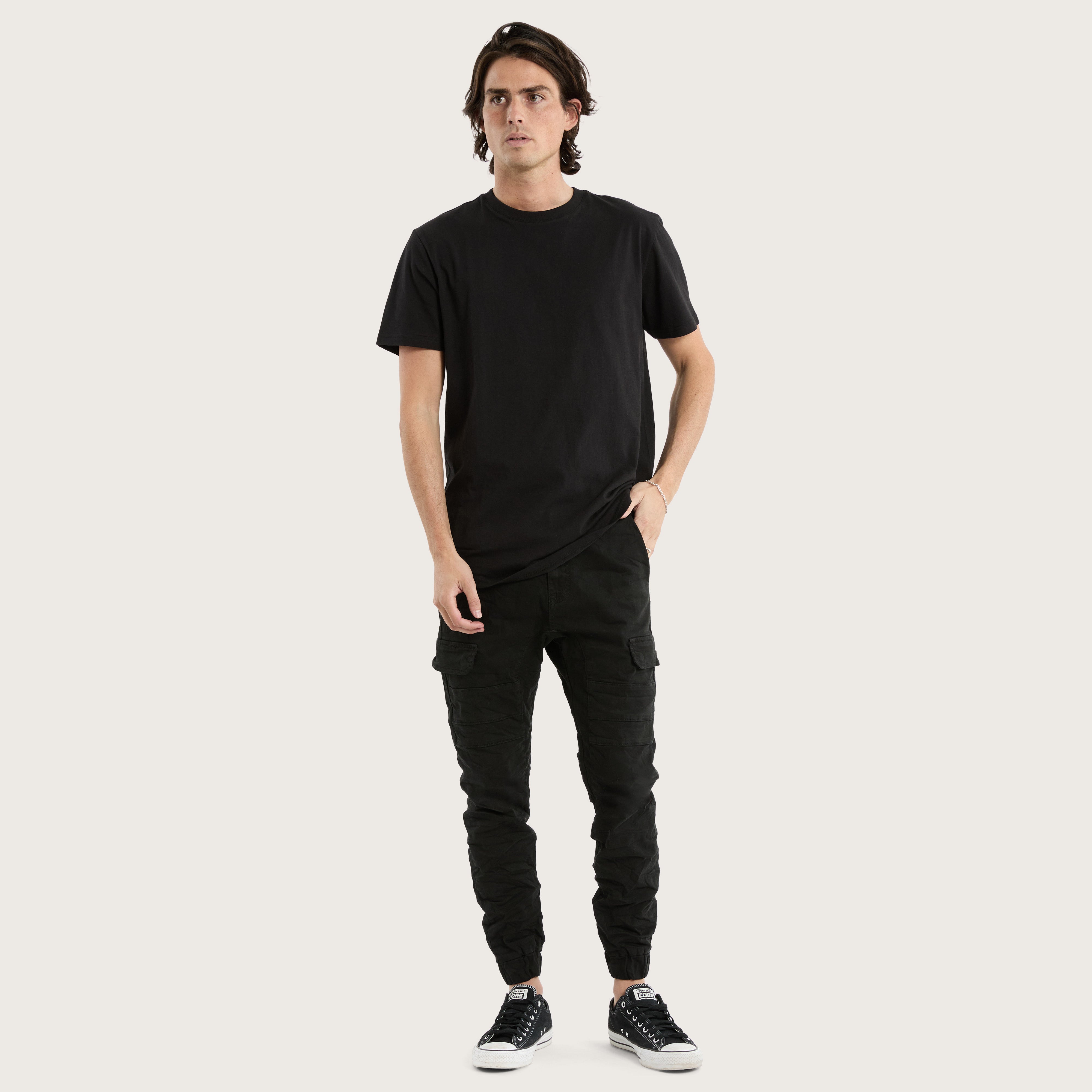 ◇Pleasenofollow◇ Kozi Heavyweightt Back Logo jogger Black ☆Pleasenofollow☆ Kozi Heavyweightt Back Logo jogger Black