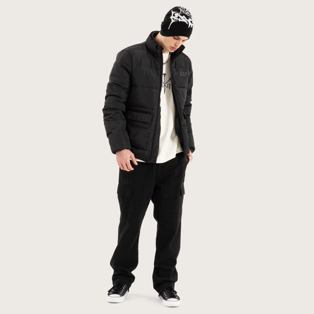 Solitary Puffer Jacket Jet Black