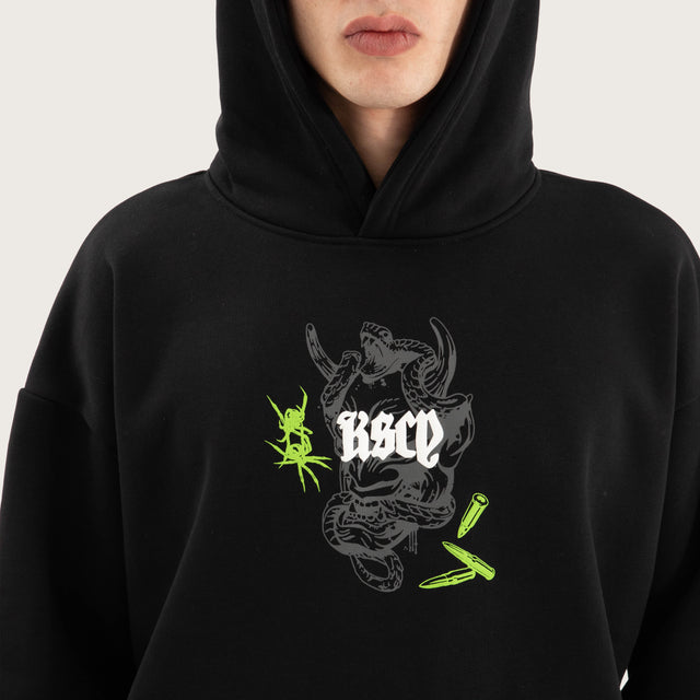 Wither Overszied Hoodie Jet Black