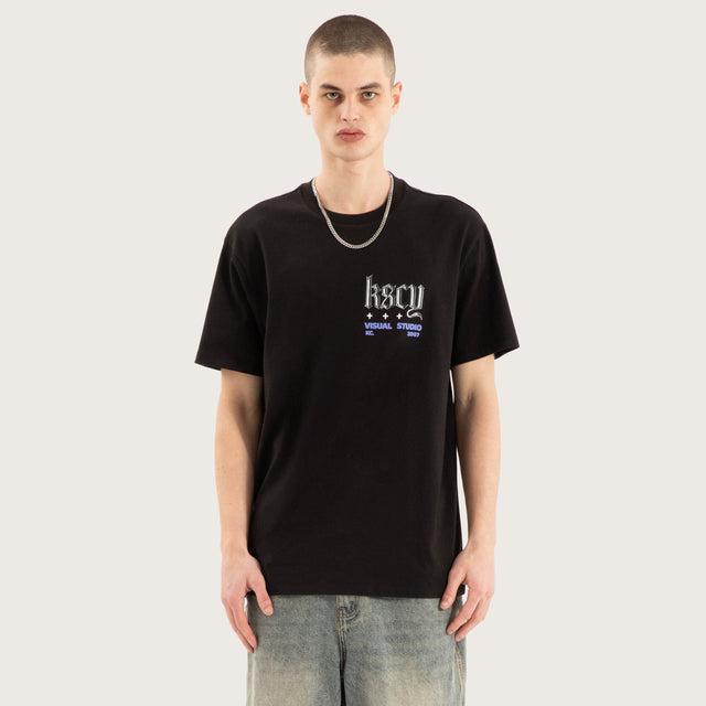 Entangled Relaxed Tee Jet Black