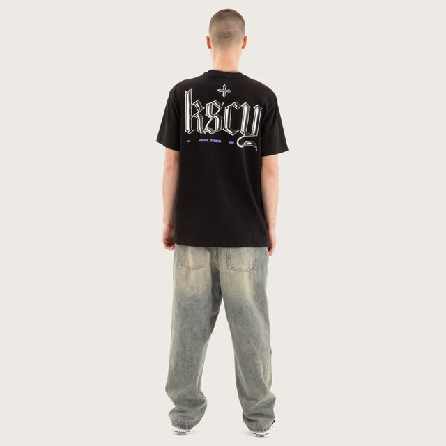 Entangled Relaxed Tee Jet Black