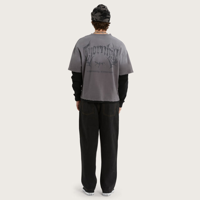 Days Loopback Longsleeve Tee Charcoal/Black
