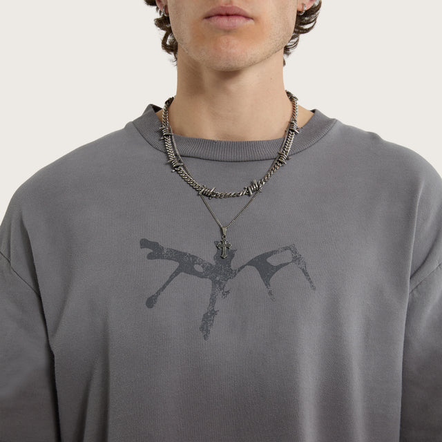 Days Loopback Longsleeve Tee Charcoal/Black