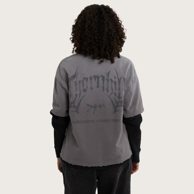 Days Loopback Longsleeve Tee Charcoal/Black