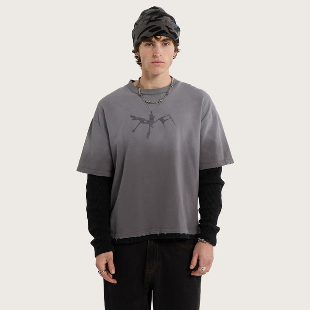 Days Loopback Longsleeve Tee Charcoal/Black