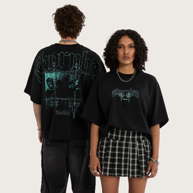 Torn Batwing Tee Jet Black