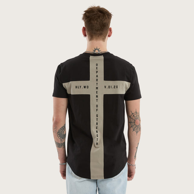 Smoke Dual Curved Tee Black/Grey