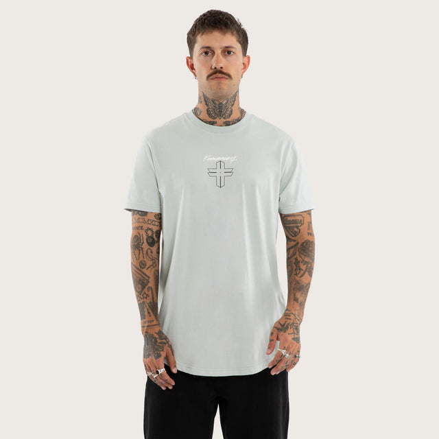 Forever Dual Curved Tee Sky Grey
