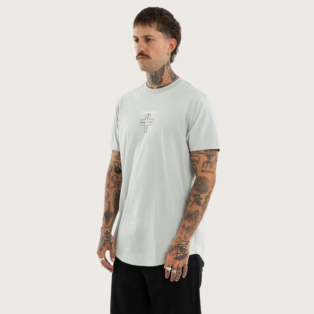 Forever Dual Curved Tee Sky Grey