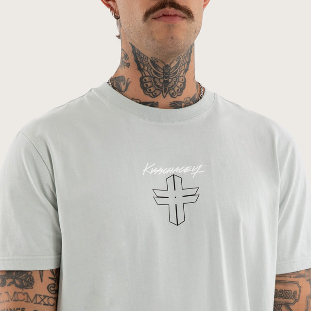 Forever Dual Curved Tee Sky Grey