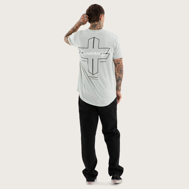 Forever Dual Curved Tee Sky Grey