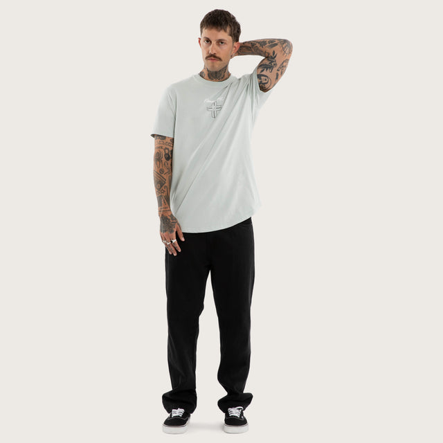 Forever Dual Curved Tee Sky Grey