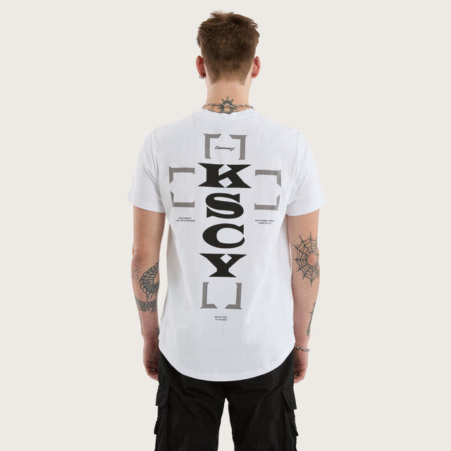 Hunter Dual Curved Tee Optical White