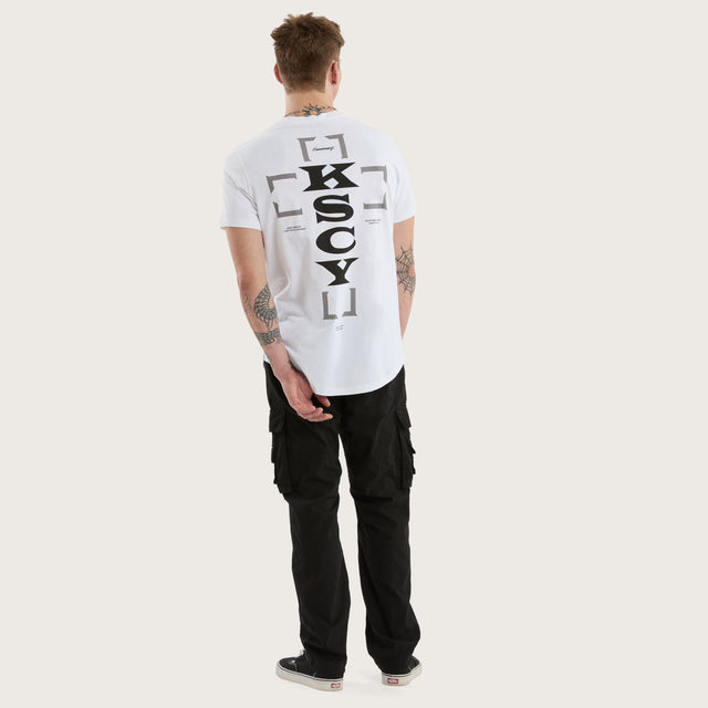 Hunter Dual Curved Tee Optical White