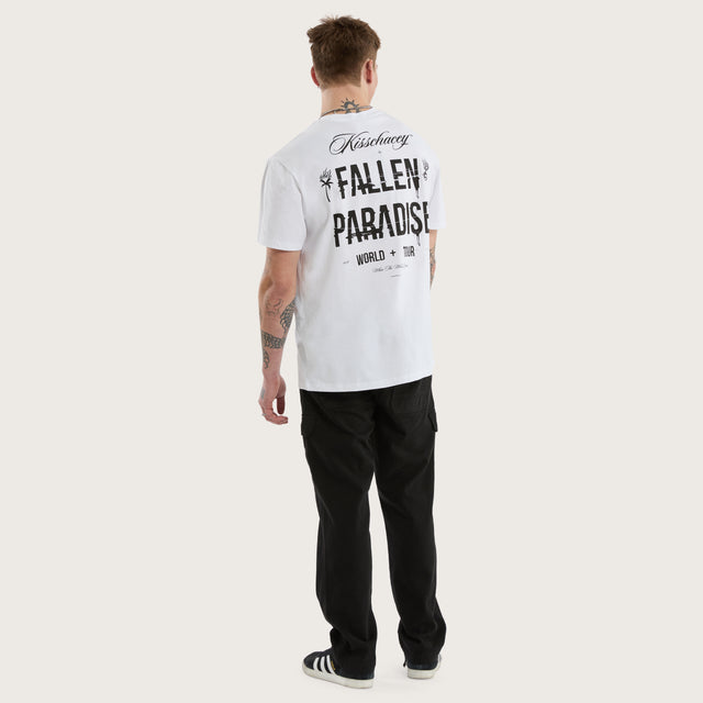 Model wears Division Relaxed Tee Optical White T-Shirts in White - Image 5