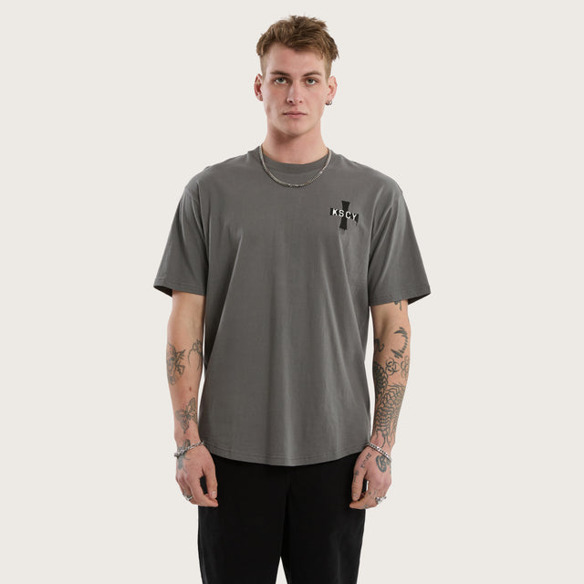 Desolation Box Fit Scoop Tee Charcoal