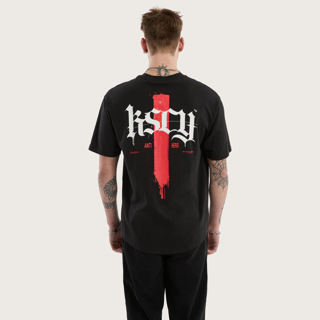 Villian Box Fit Scoop Tee Jet Black