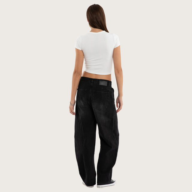 Model wears Violet Baby Tee Natural White T-Shirts  – image 4