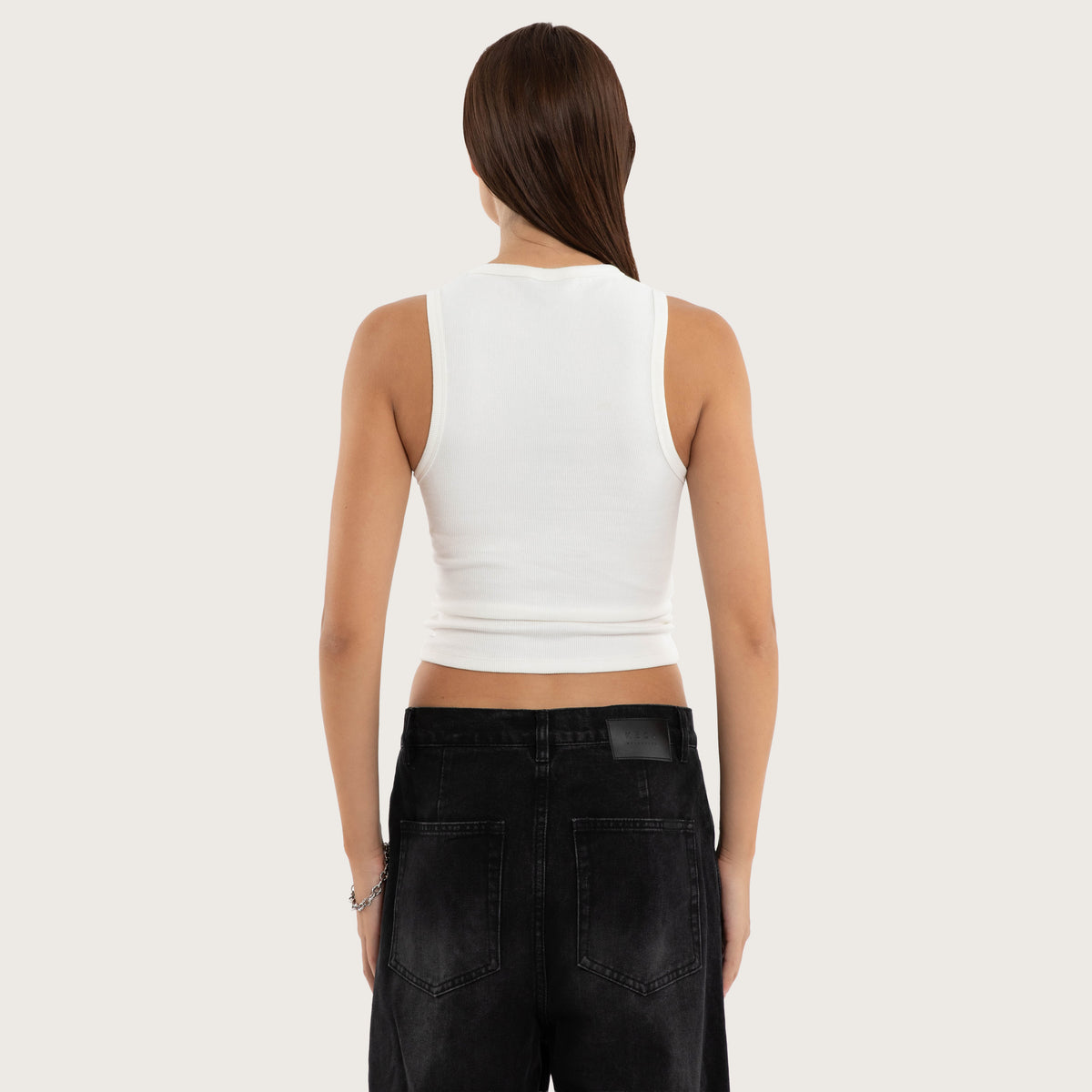 Astrid Rib Tank Natural White | KSCY
