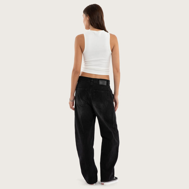 Model wears Astrid Rib Tank Natural White Tanks  – image 4