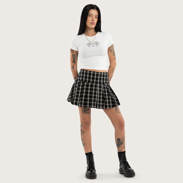 Model wears Ember Baby Tee Natural White T-Shirts White – image 3