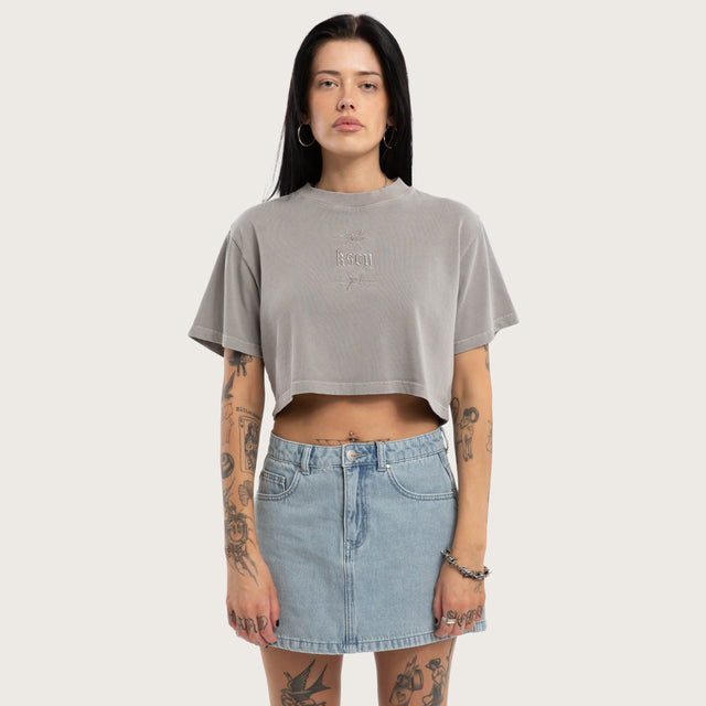 Raven Crop Tee Pigment Alloy
