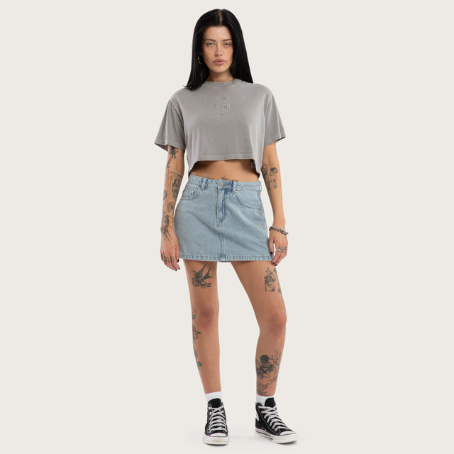 Raven Crop Tee Pigment Alloy