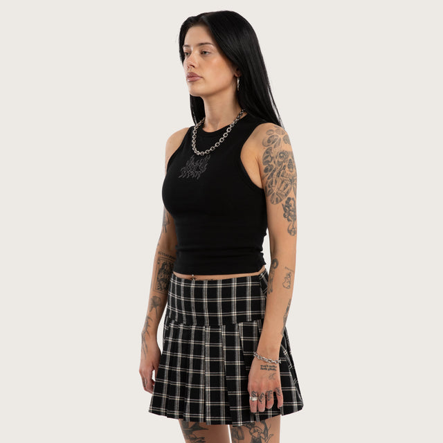 Model wears Odette Rib Tank Jet Black Tanks Black – image 5