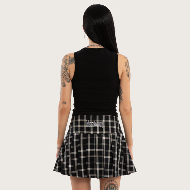 Model wears Odette Rib Tank Jet Black Tanks Black – image 2