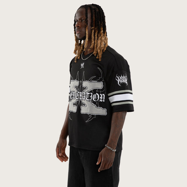 Model wears D-Generation X Mesh Jersey Jet Black Jerseys Black – image 3