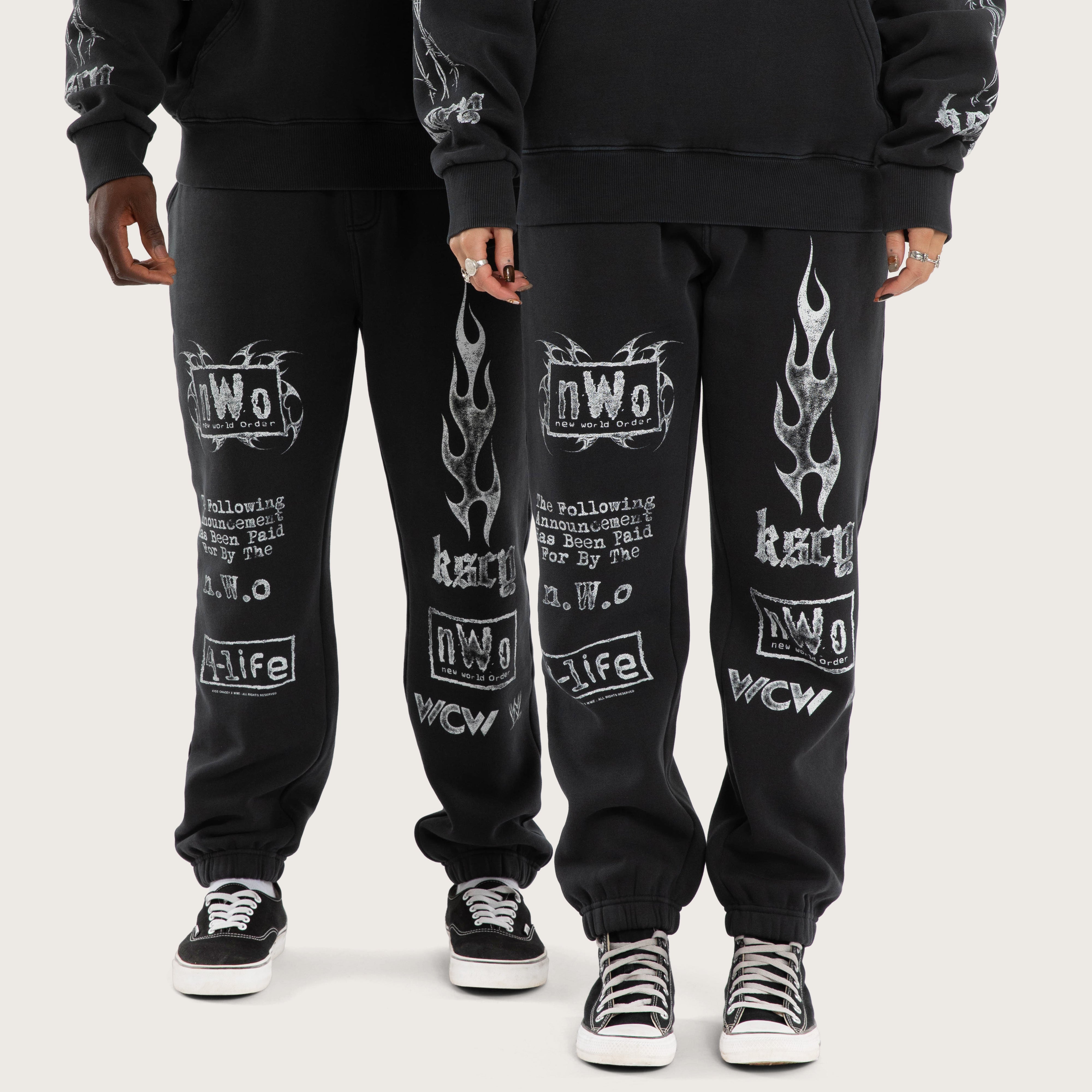 WWE NWO 4 Life Straight Trackpant Pigment Mineral Anthracite Black