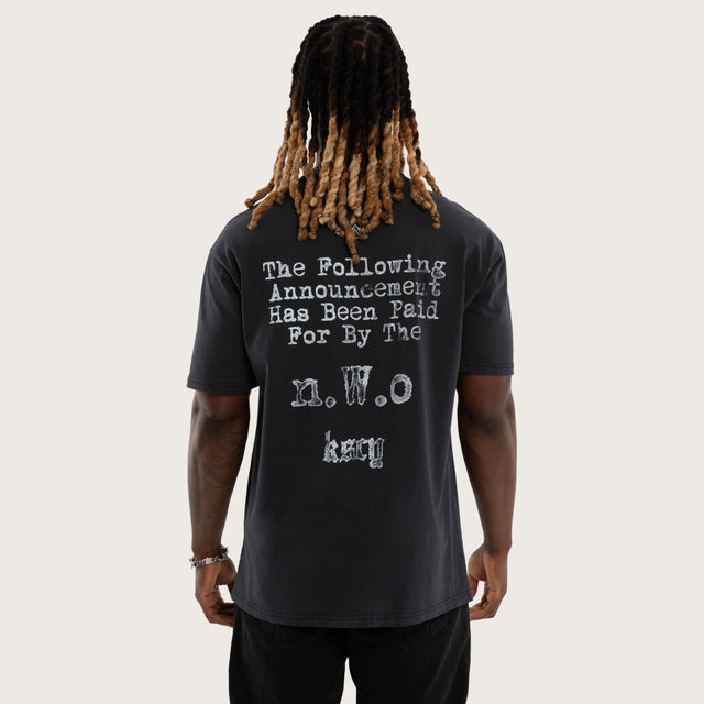 nWo 4 Life Box Fit Tee Pigment Anthracite Black