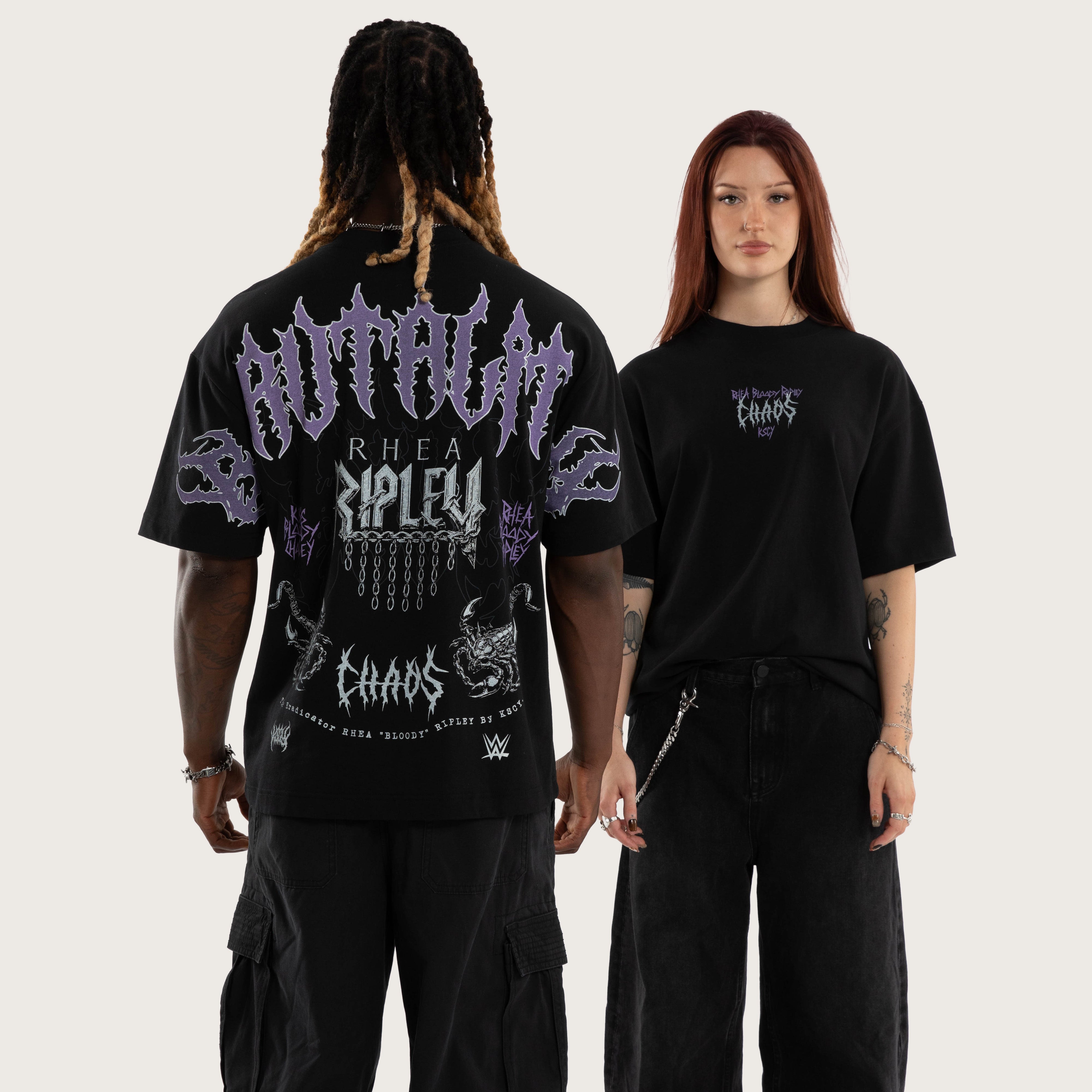 WWE Rhea Ripley Brutality Street Tee in Anthracite Black | KSCY