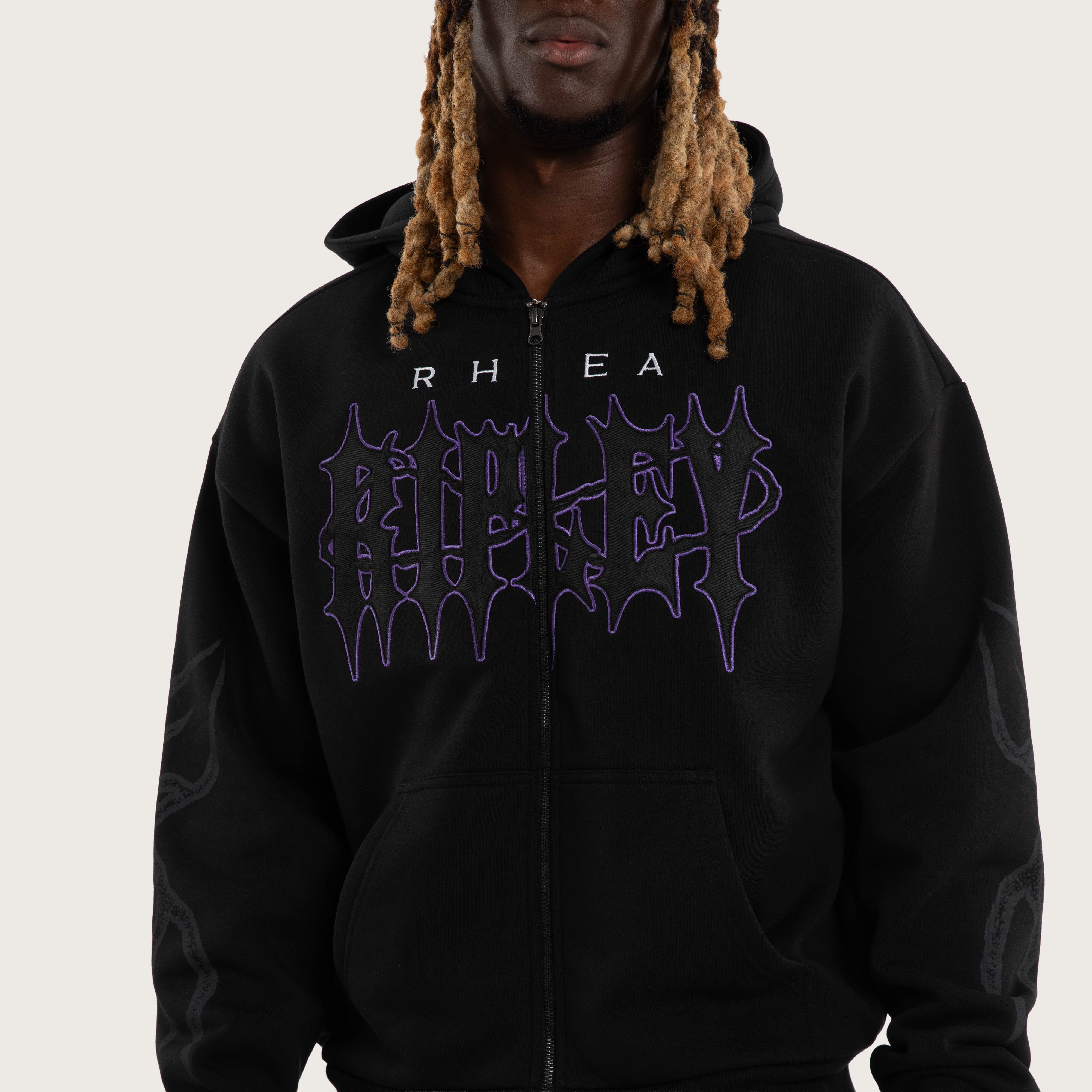 WWE Rhea Ripley Chaos Street Zip Hoodie Anthracite Black | KSCY