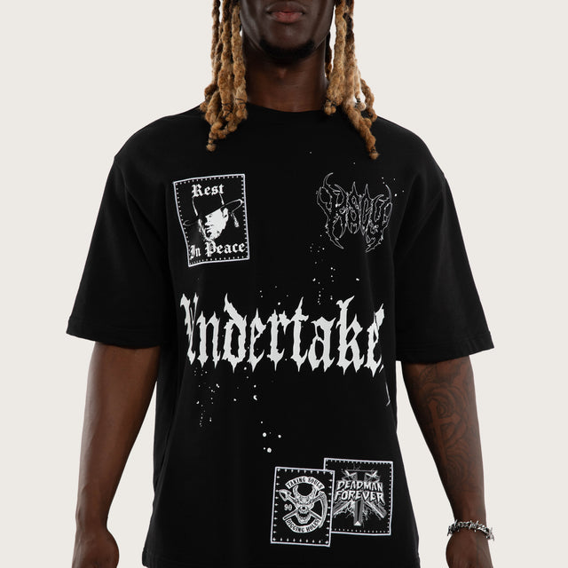 Undertaker Casket Loopback Oversized Tee Jet Black