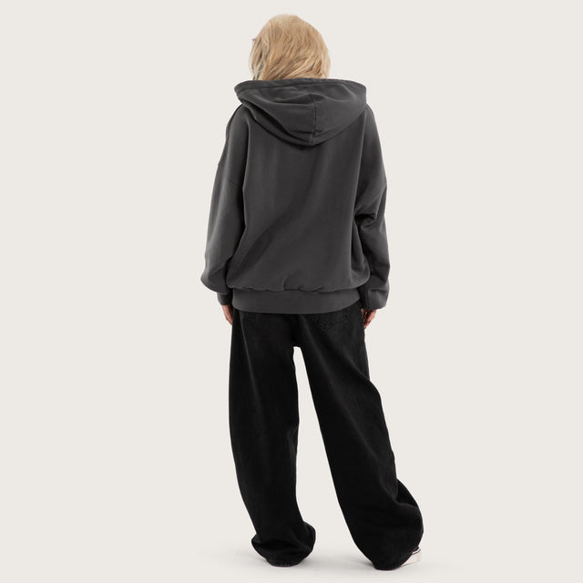 Model wears Luna Balloon Hoodie Pigment Asphalt Hoodies  – image 4