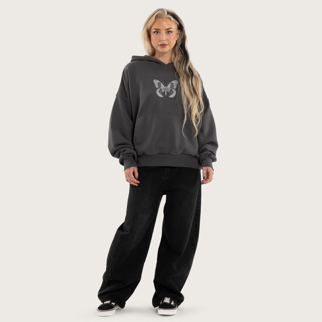 Model wears Luna Balloon Hoodie Pigment Asphalt Hoodies  – image 5