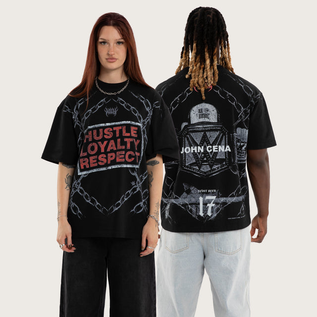 John Cena Hustle Street Tee Jet Black
