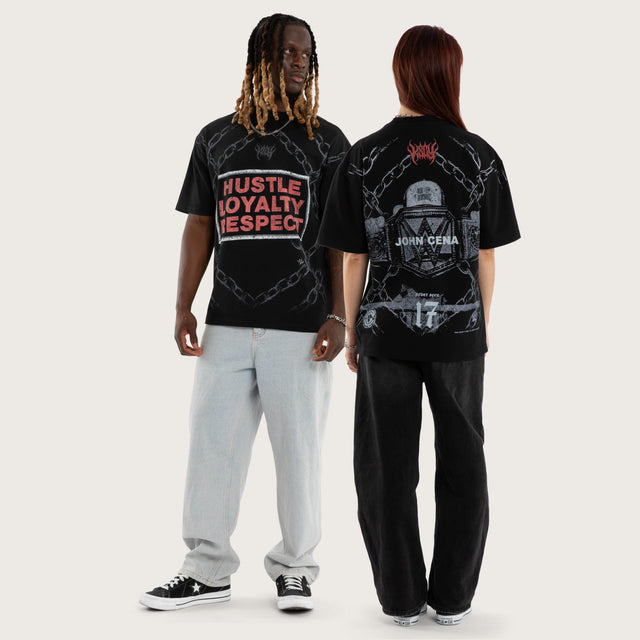 John Cena Hustle Street Tee Jet Black