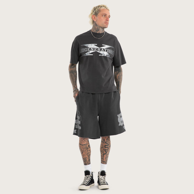 Model wears D-Generation X Suck It Street Tee Pigment Black T-Shirts Black – image 7