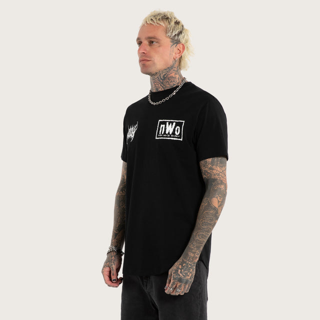 nWo 4 Life Dual Curved Tee Jet Black