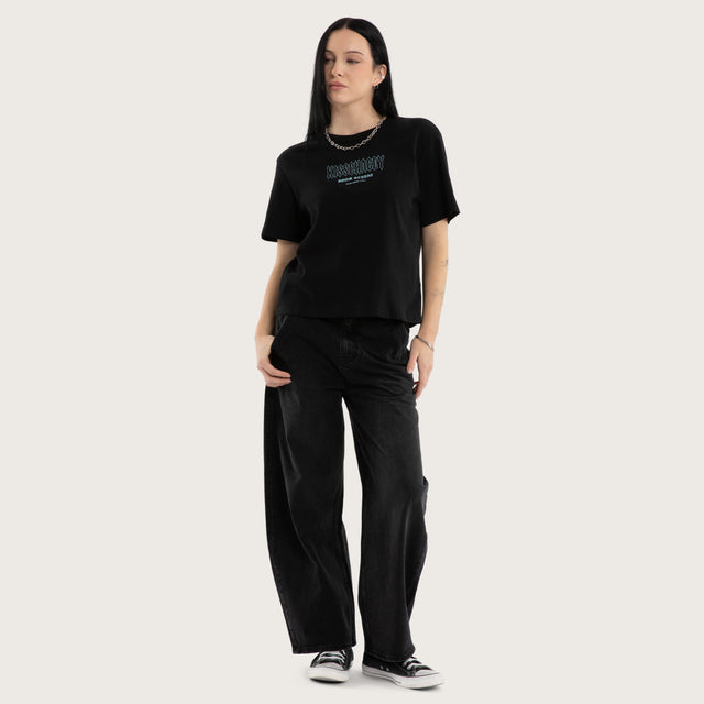 Lucinda Rebel Crop Tee Jet Black