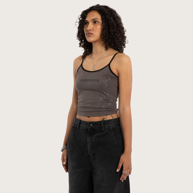 Luke Walker Array Crop Cami Charcoal